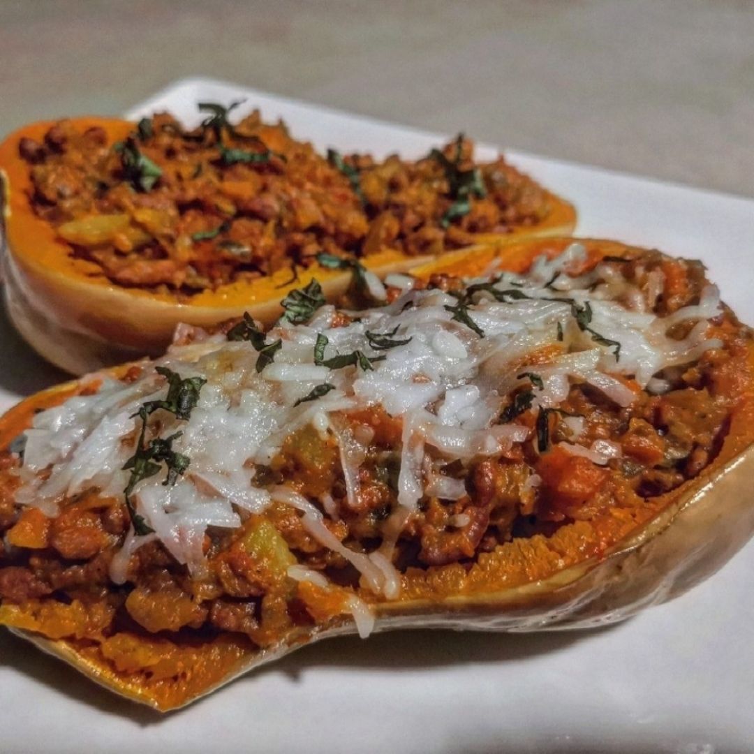 CALABAZA RELLENA DE CARNE Y VERDURAS Paso 4 CALABAZA RELLENA DE CARNE Y VERDURAS Paso 4