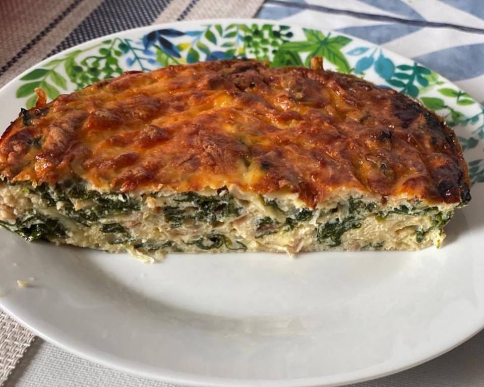 Quiche de espinacas y puerros