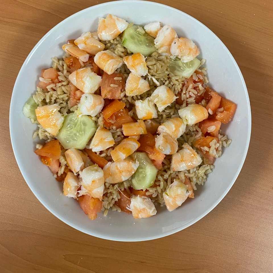 Arroz integral con langostinos 
