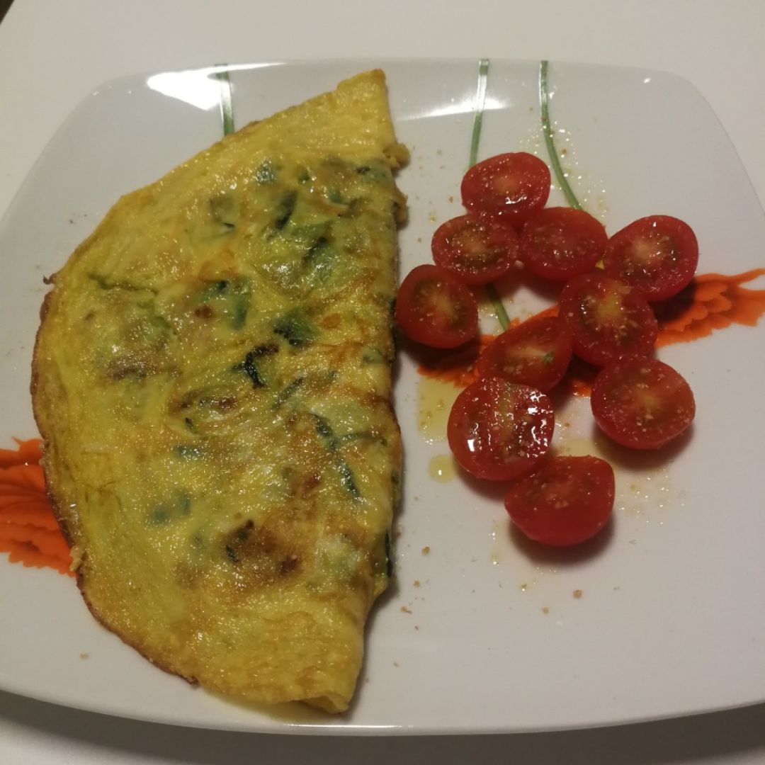 Tortilla de calabacin y 4 quesos Tortilla de calabacin y 4 quesos
