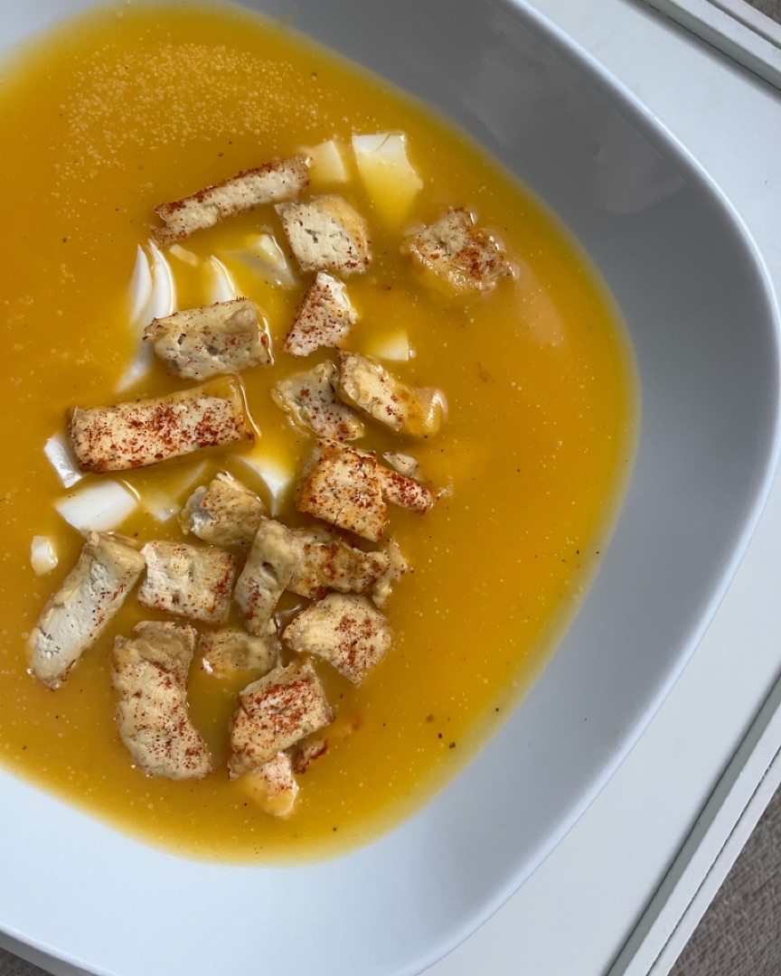 Crema de calabaza 🎃 🥚 i tofu 