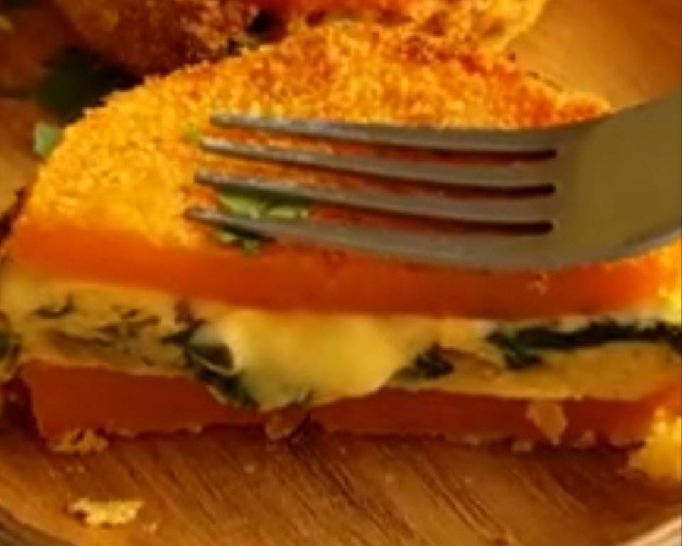 Milanesa De Calabaza Rellena De Espinacas