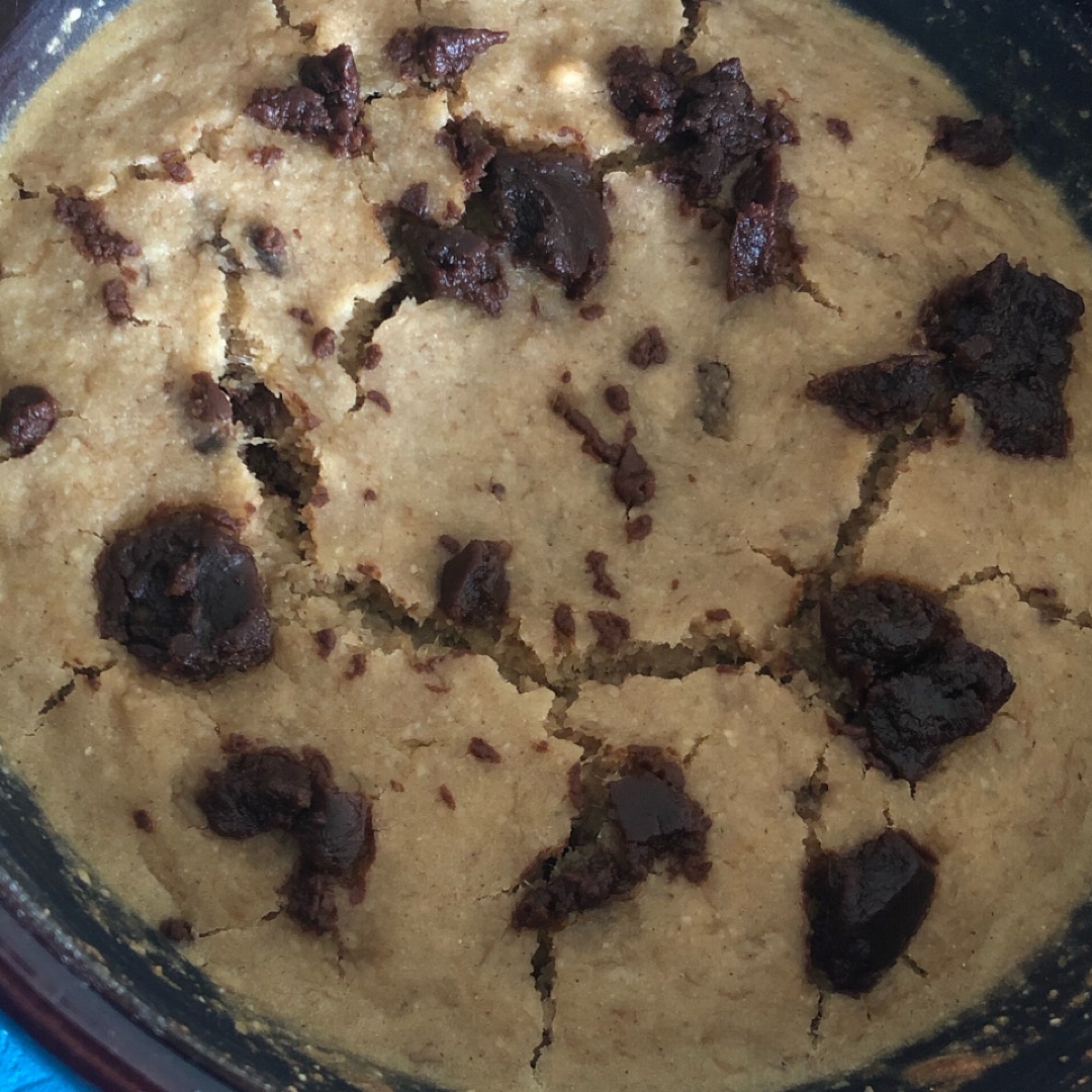 Baked oats (avena horneada) rellena de crema de cacao