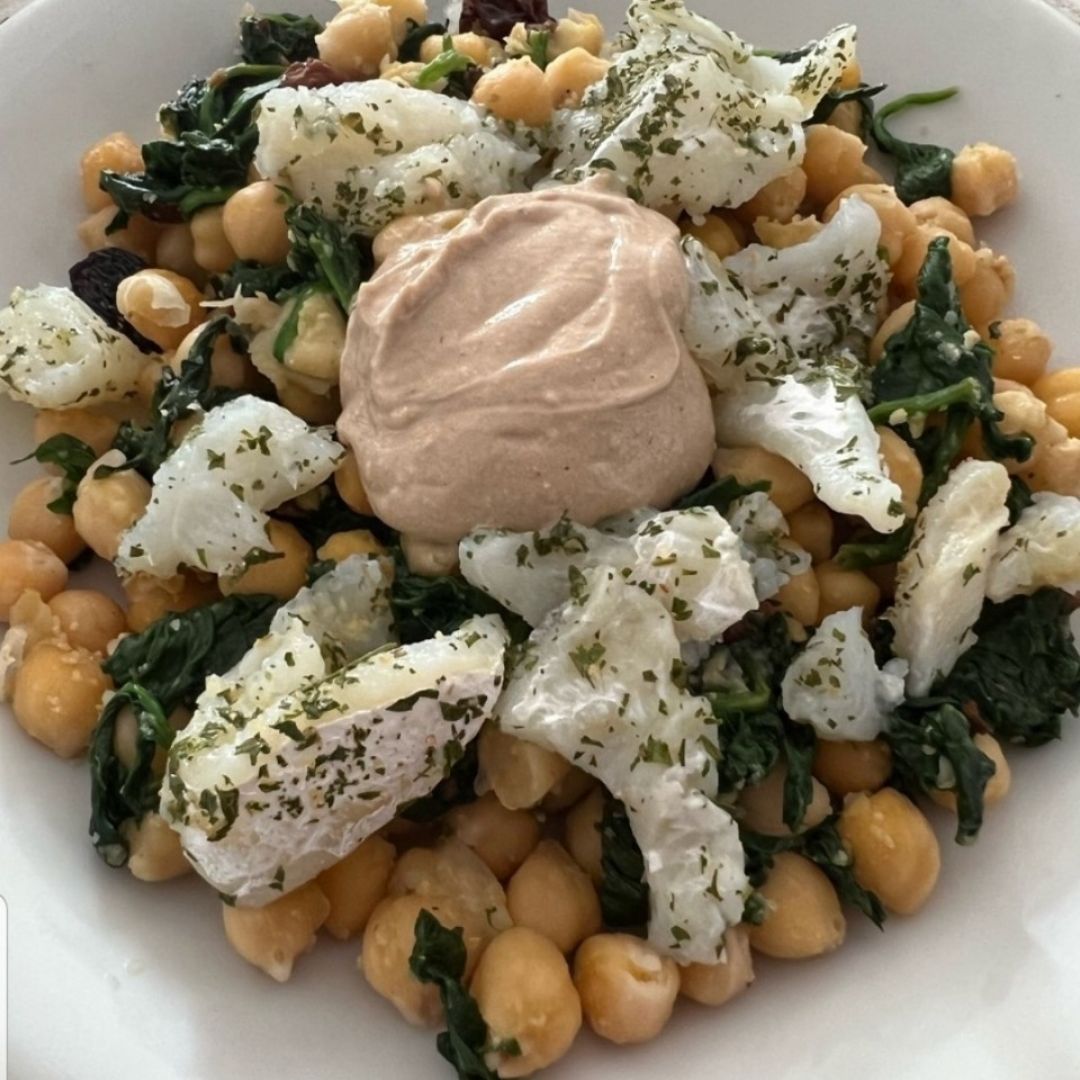 Garbanzos y espinacas con bacalao Garbanzos y espinacas con bacalao