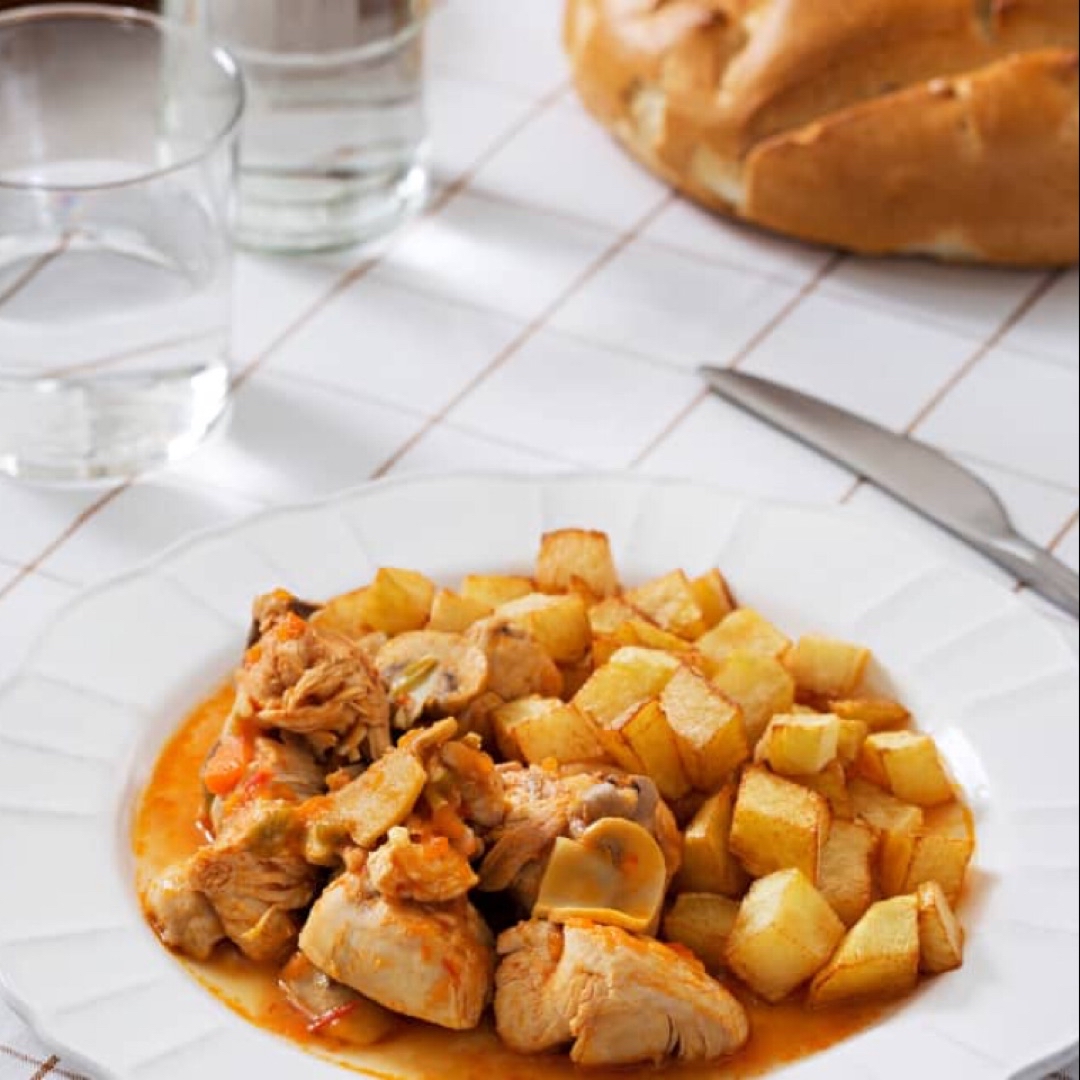 Pollo a la huertana Pollo a la huertana