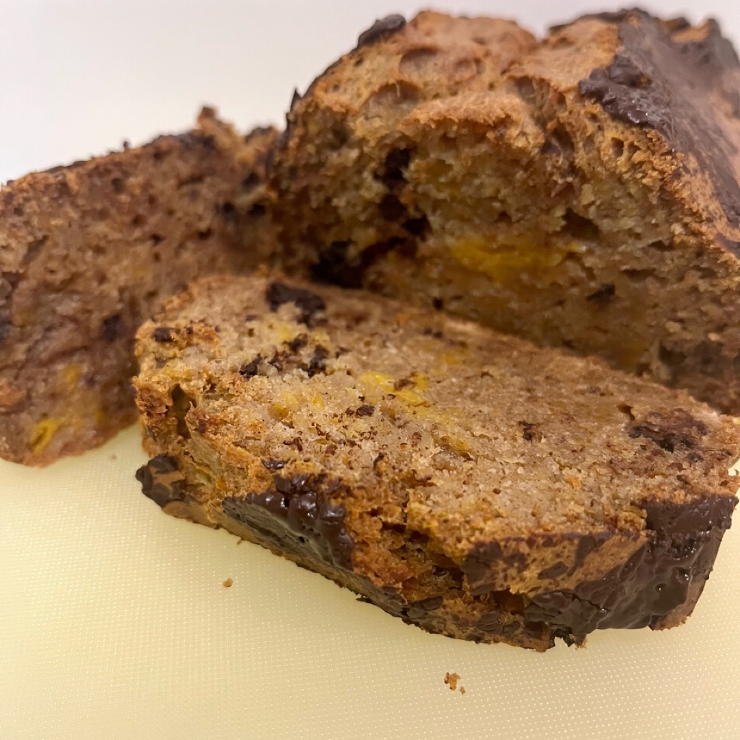 Bizcocho de calabaza con chocolate opción sin gluten
