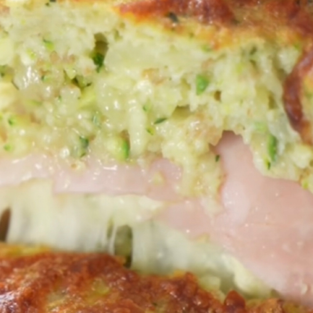 Pastel de calabacín con jamón y queso