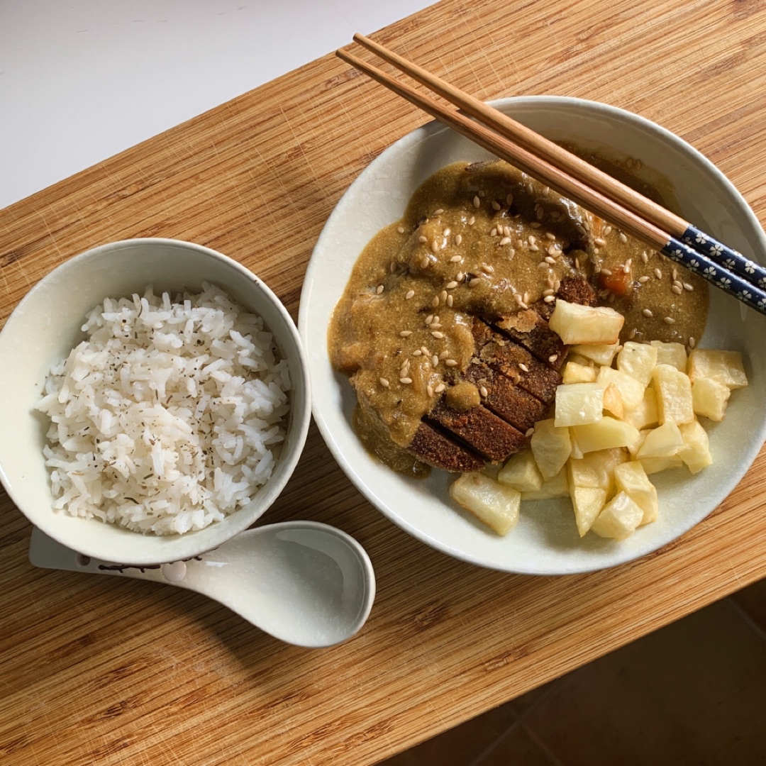 Katsu curry seitán Katsu curry seitán
