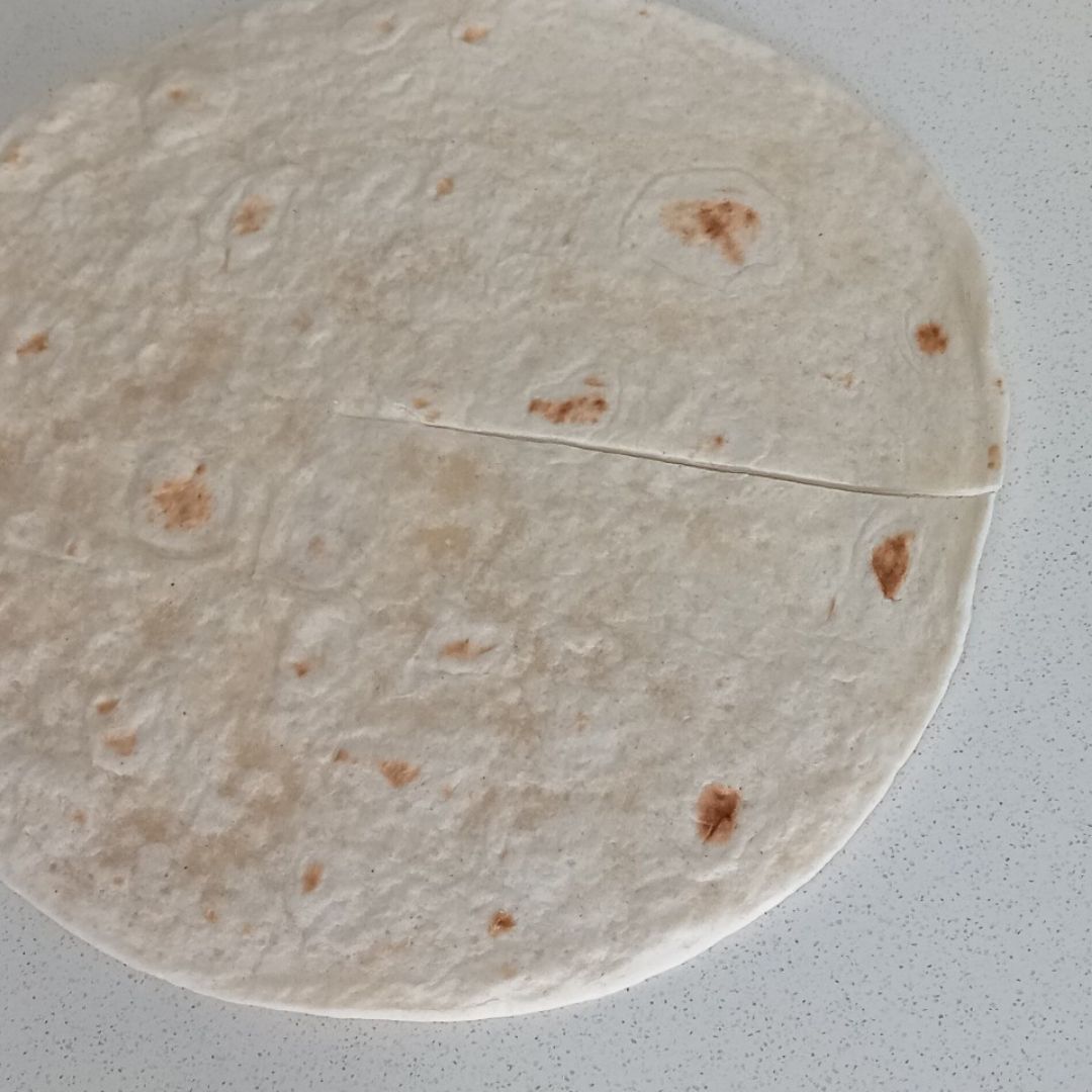 Quesadillas con zumo de naranja natural y manzana  Paso 0
