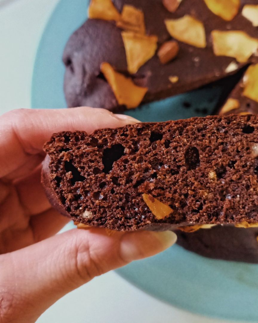 Bizcocho de café, cacao y almendras ☕🍫🌰 Paso 6 Bizcocho de café, cacao y almendras ☕🍫🌰 Paso 6