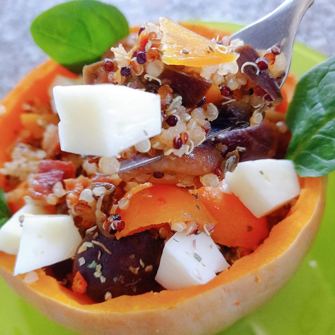 Calabaza 🎃 rellena de quinoa y verduritas Paso 6 Calabaza 🎃 rellena de quinoa y verduritas Paso 6