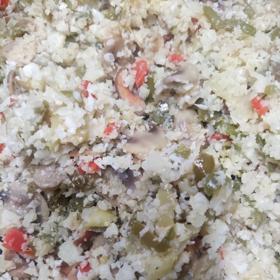 Arroz de coliflor con champiñones Arroz de coliflor con champiñones
