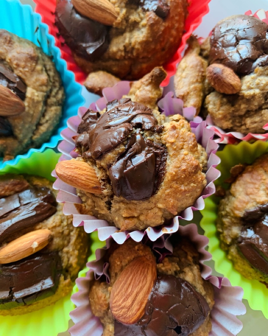 Muffins de plátano y proteína vegetal