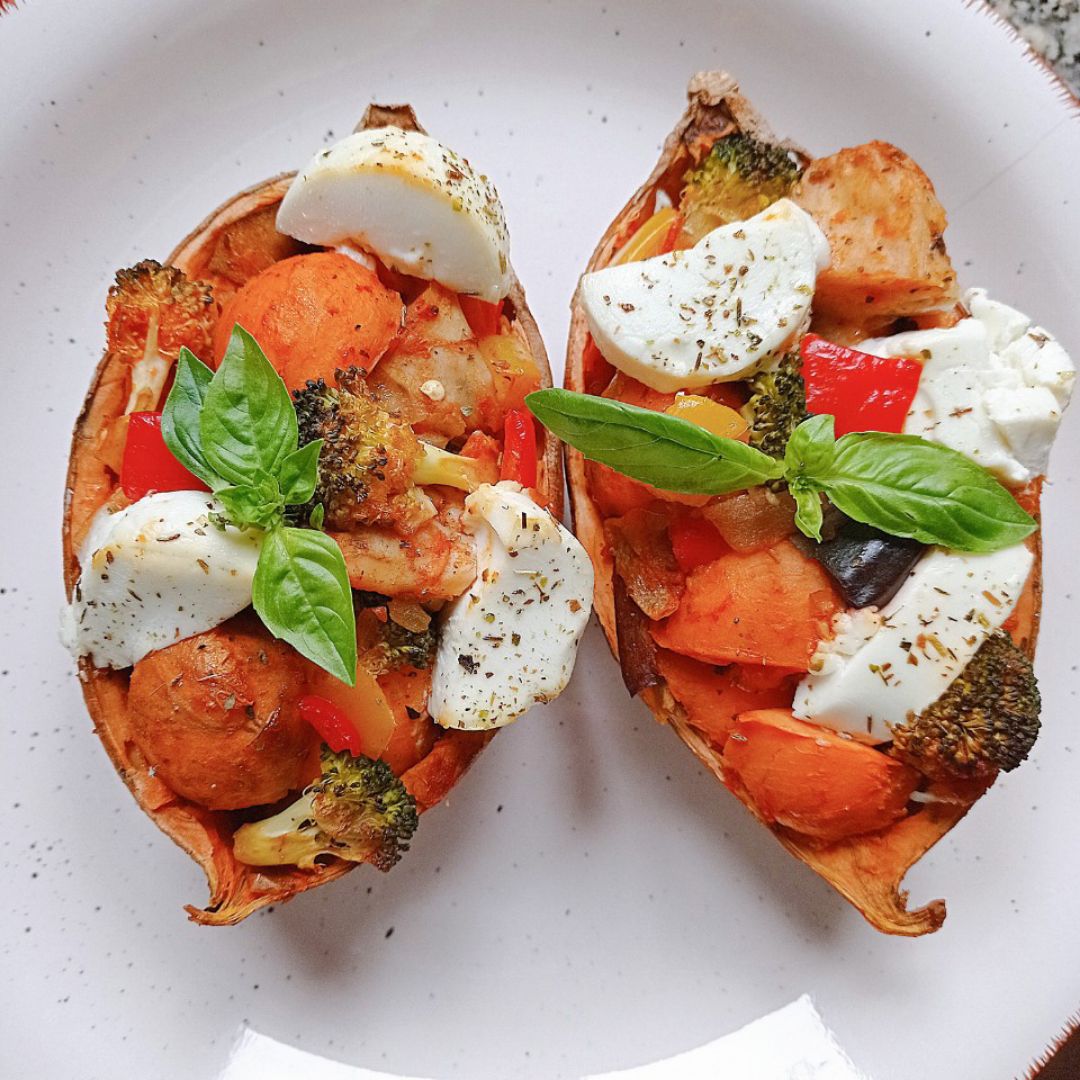Boniatos rellenos de verduras y heura 🥦🌶️🧅🍆 Paso 4 Boniatos rellenos de verduras y heura 🥦🌶️🧅🍆 Paso 4