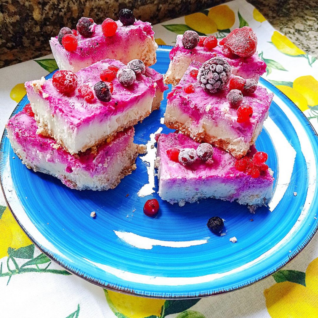 Barritas heladas de cheesecake vegano 馃挅馃槏 Barritas heladas de cheesecake vegano 馃挅馃槏