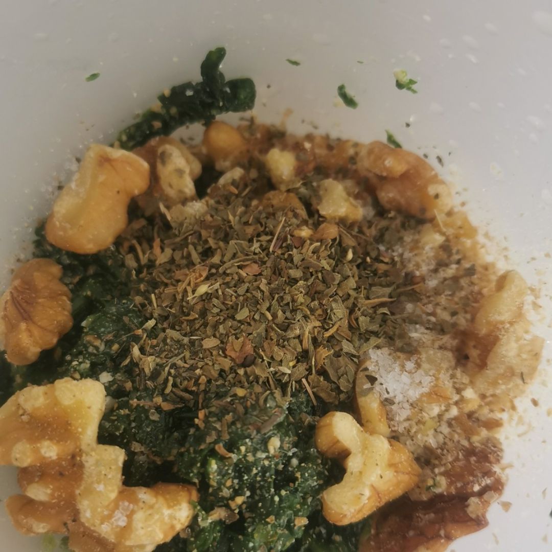 Gnocchi con pesto de espinacas y tofu y portobellos. 🥬🍄🥔 Paso 3 Gnocchi con pesto de espinacas y tofu y portobellos. 🥬🍄🥔 Paso 3