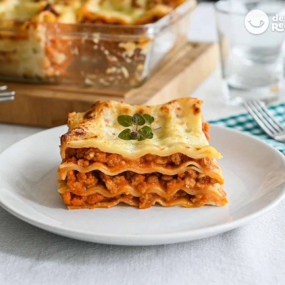 Lasaña de soja texturizada