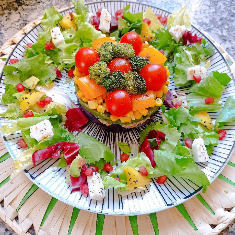 Timbal de ensalada🥗 campera arcoiris 🌈