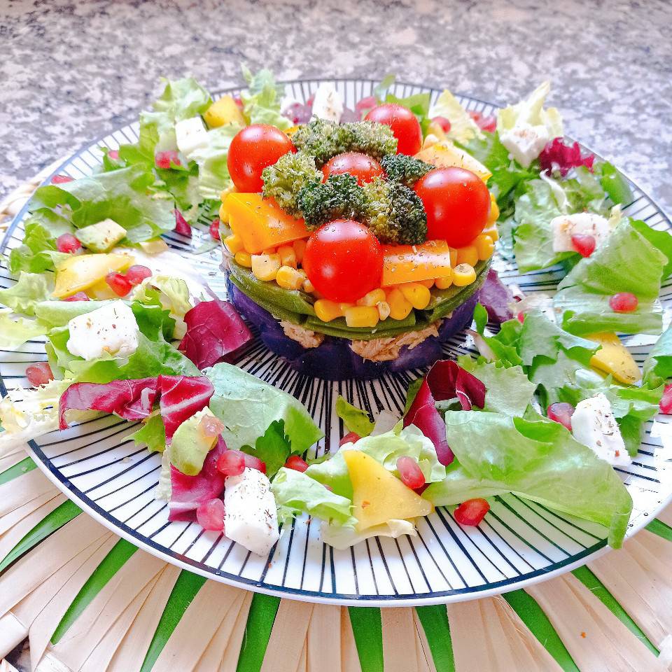 Timbal de ensalada🥗 campera arcoiris 🌈