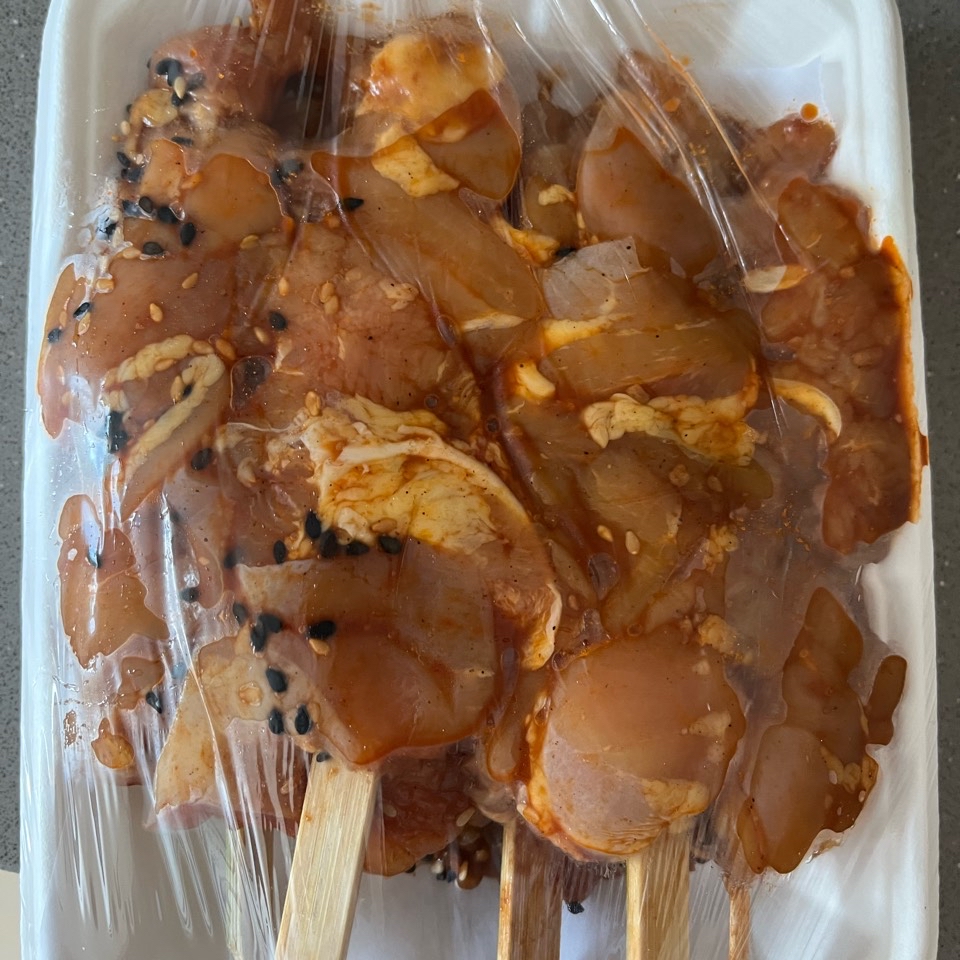 Brocheta de pollo terayaki