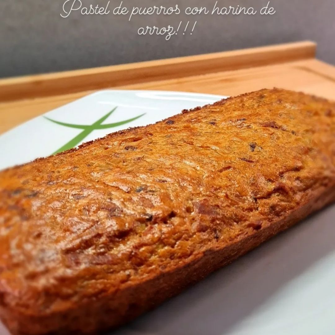 Pastel de puerros con harina de arroz. Pastel de puerros con harina de arroz.