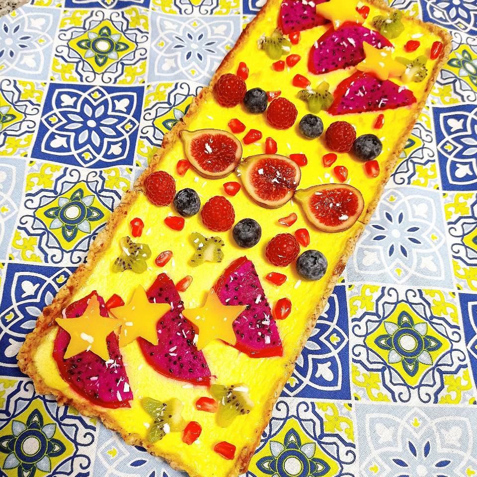 Tarta de queso 🧀 de aprovechamiento multifrutas 🥭🫐🥝🍓