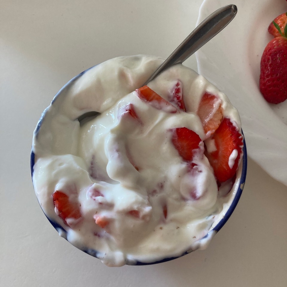 Queso fresco+fresas Queso fresco+fresas