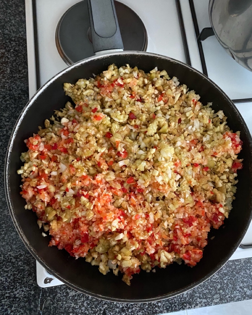Relleno para berenjenas al horno Paso 1 Relleno para berenjenas al horno Paso 1