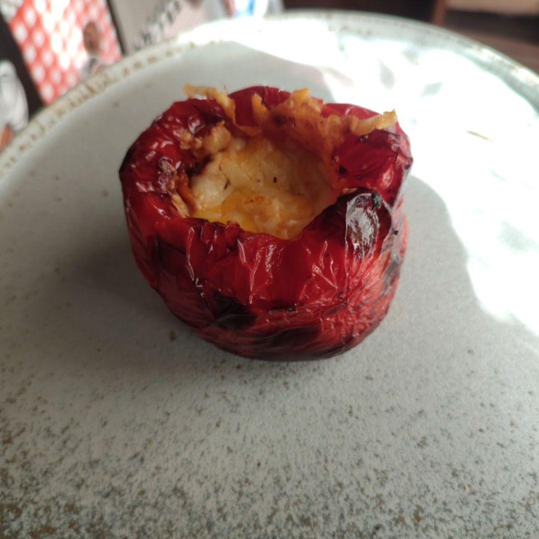 Pimiento relleno de lentejas y carne picada. Paso 2 Pimiento relleno de lentejas y carne picada. Paso 2