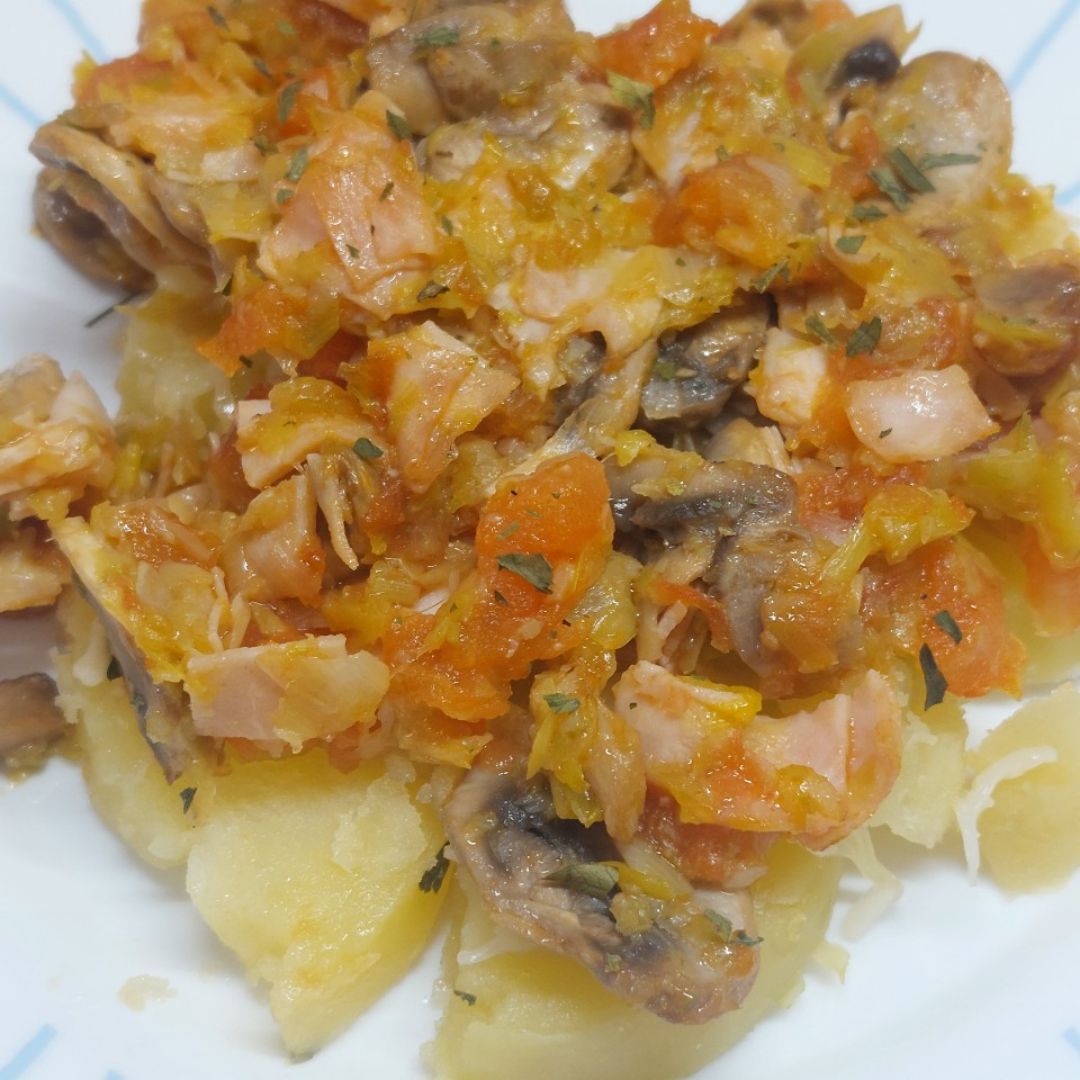 PUERROS CON CHAMPIÑONES PUERROS CON CHAMPIÑONES