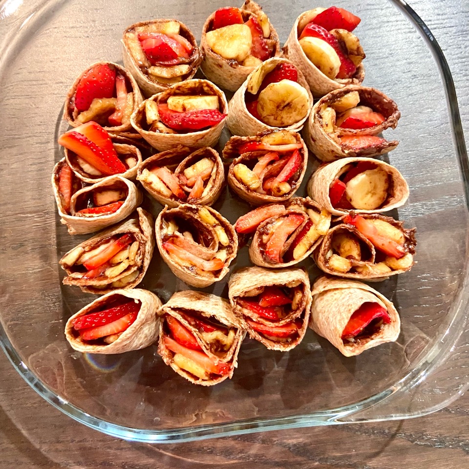 Rollitos de fresa y plátano 