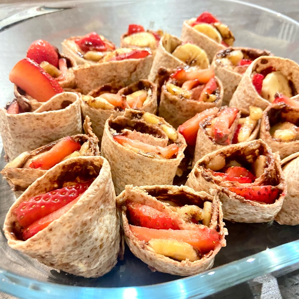 Rollitos de fresa y plátano 