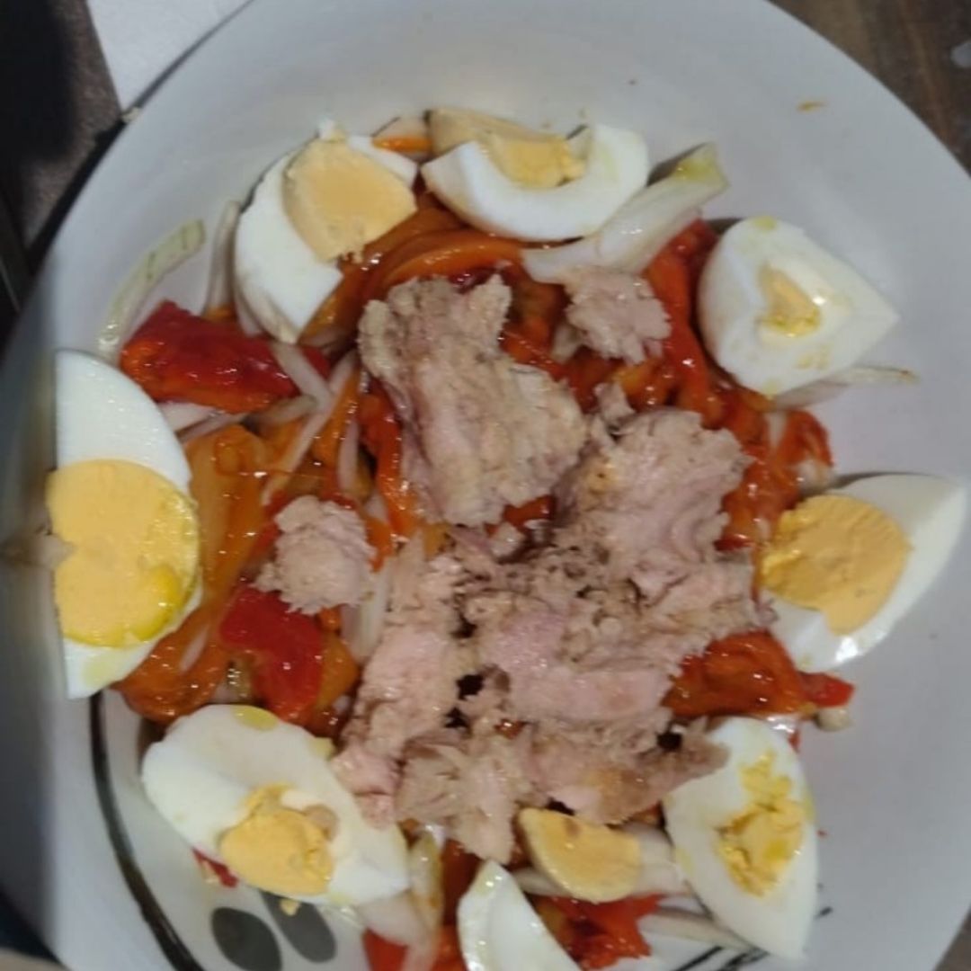 Pimiento asado en ensalada Pimiento asado en ensalada