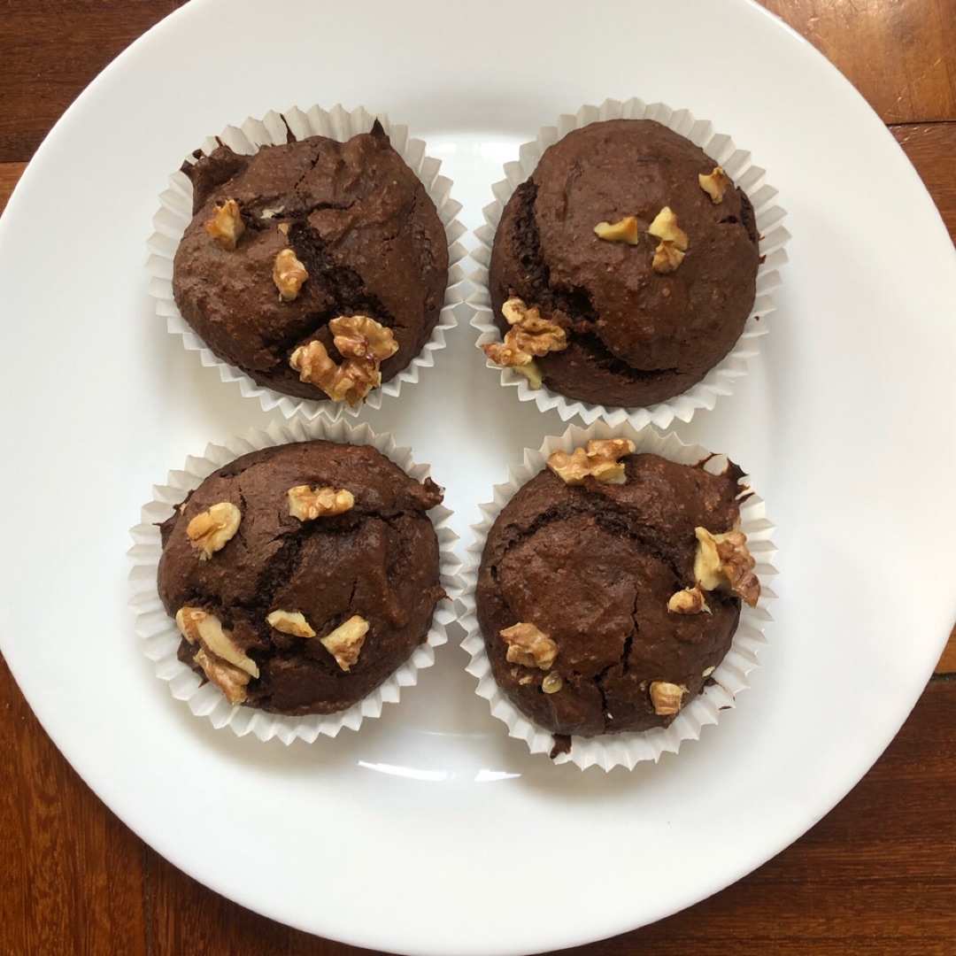 Cupcakes saludables de cacao y nueces Cupcakes saludables de cacao y nueces