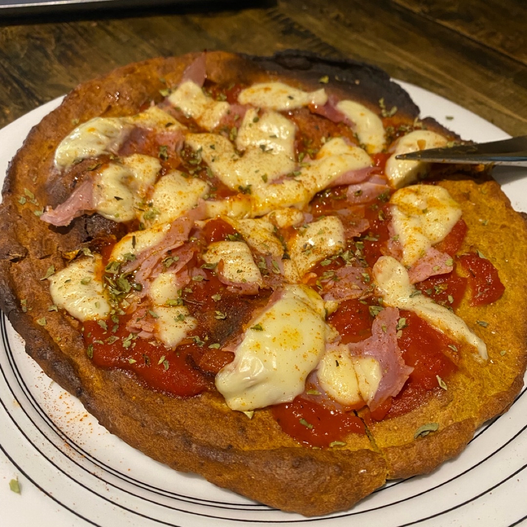 Pizza margarita base de calabaza 
