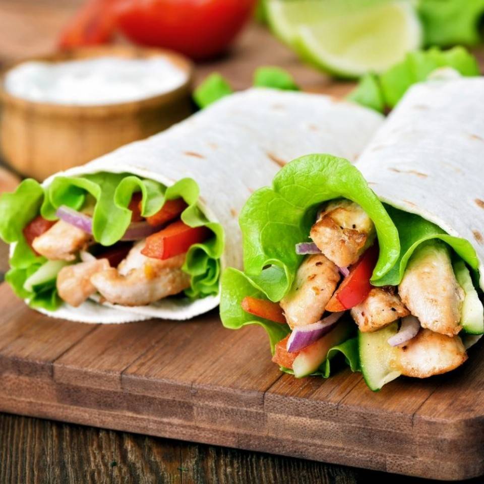 Wrap poulet et légumes Wrap poulet et légumes