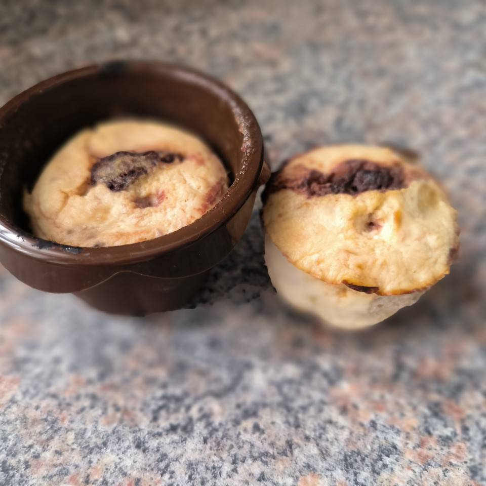 Madalenas de plátano y queso batido 