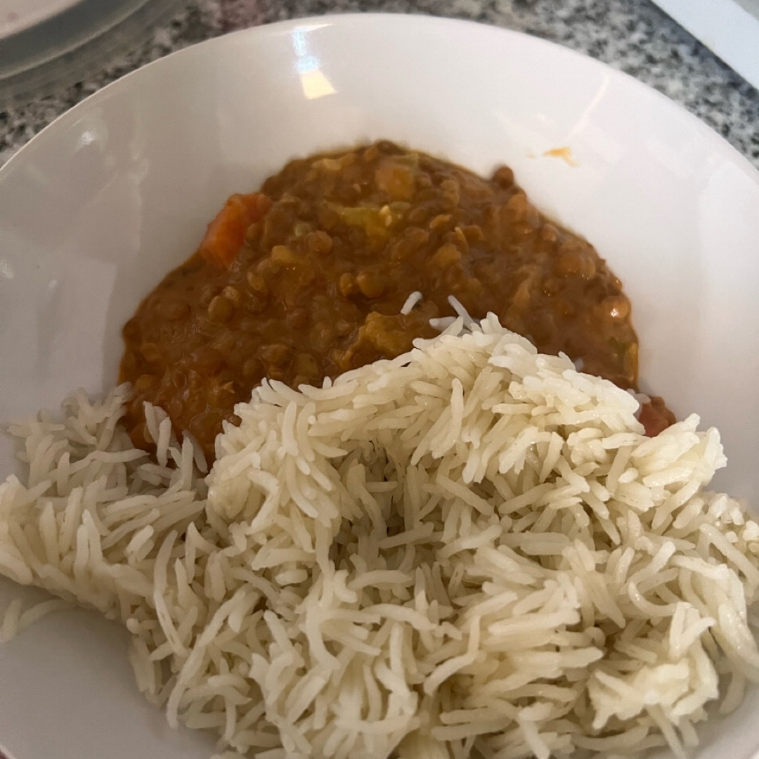 Lentejas con leche de coco y arroz basmati Lentejas con leche de coco y arroz basmati