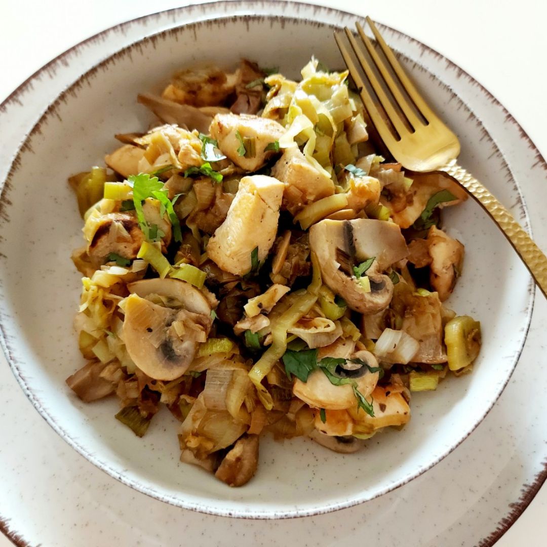 Wok de pollo y champiñones Paso 3 Wok de pollo y champiñones Paso 3