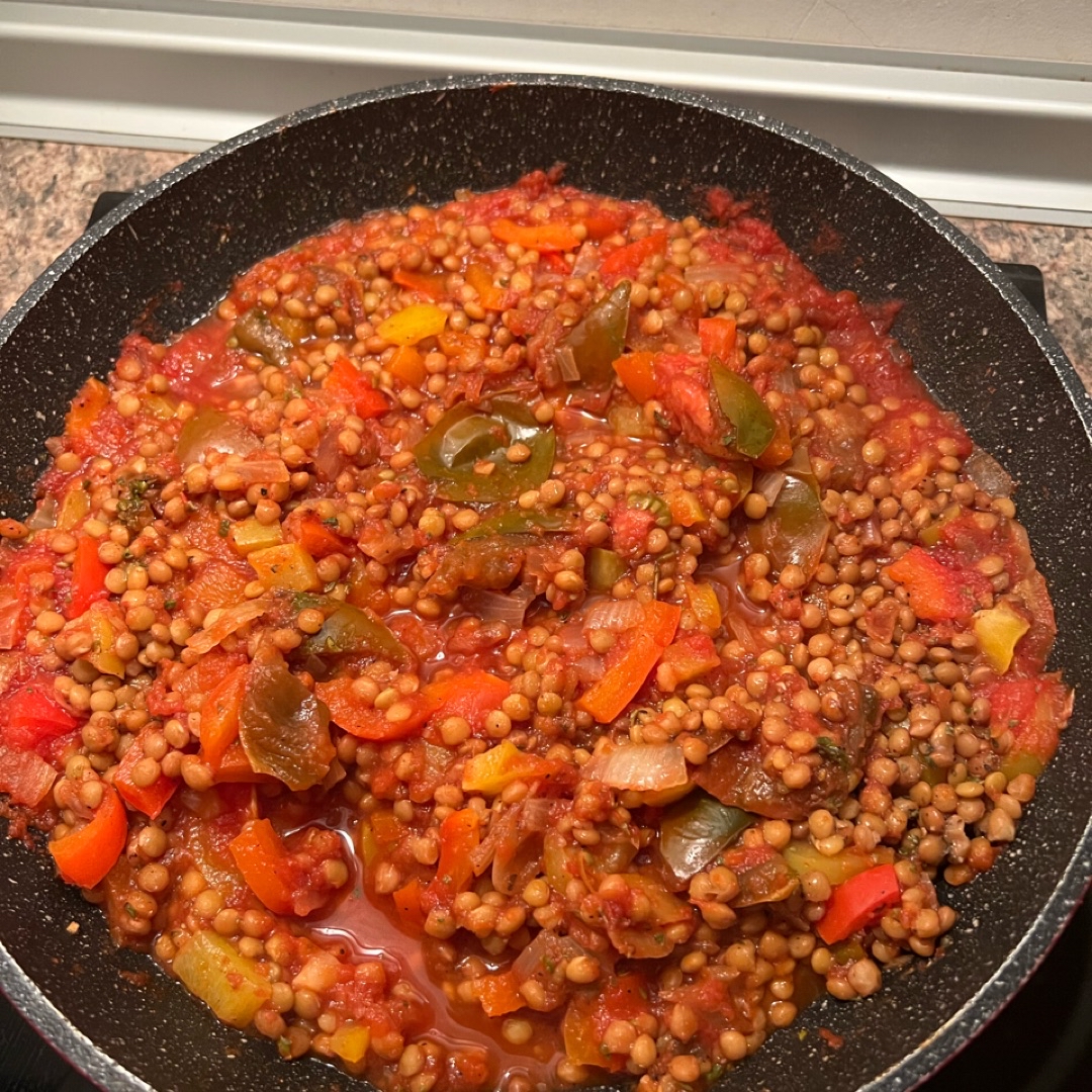 Espaguetis con boloñesa de lentejas😋 Paso 1