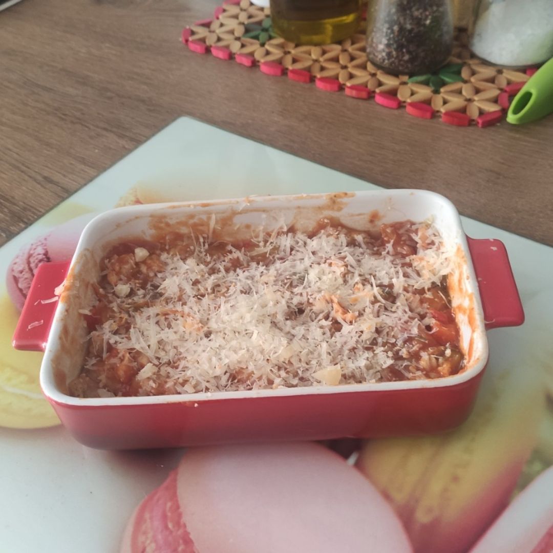Berenjenas con pisto y pollo Berenjenas con pisto y pollo