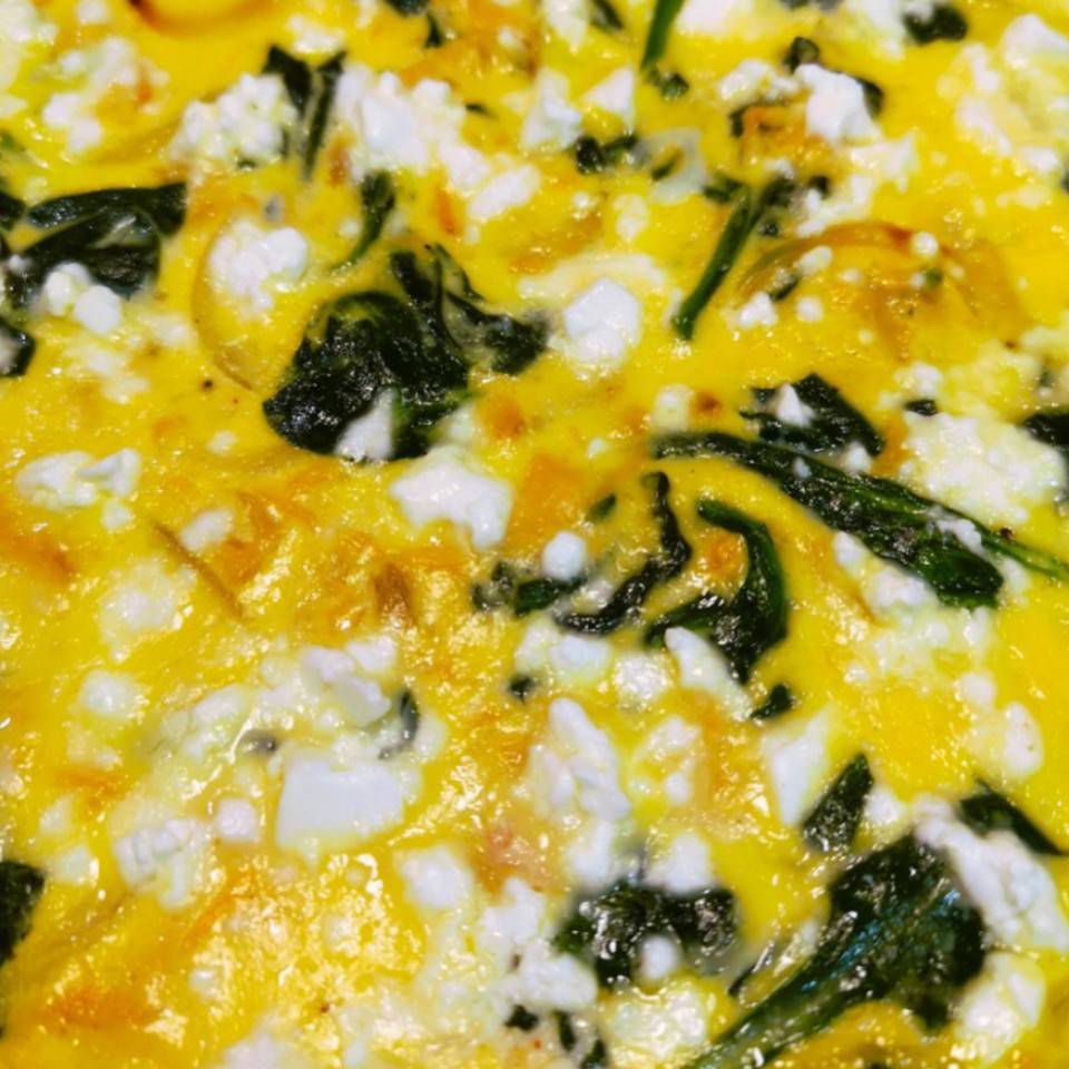 Tortilla de salmón y espinacas