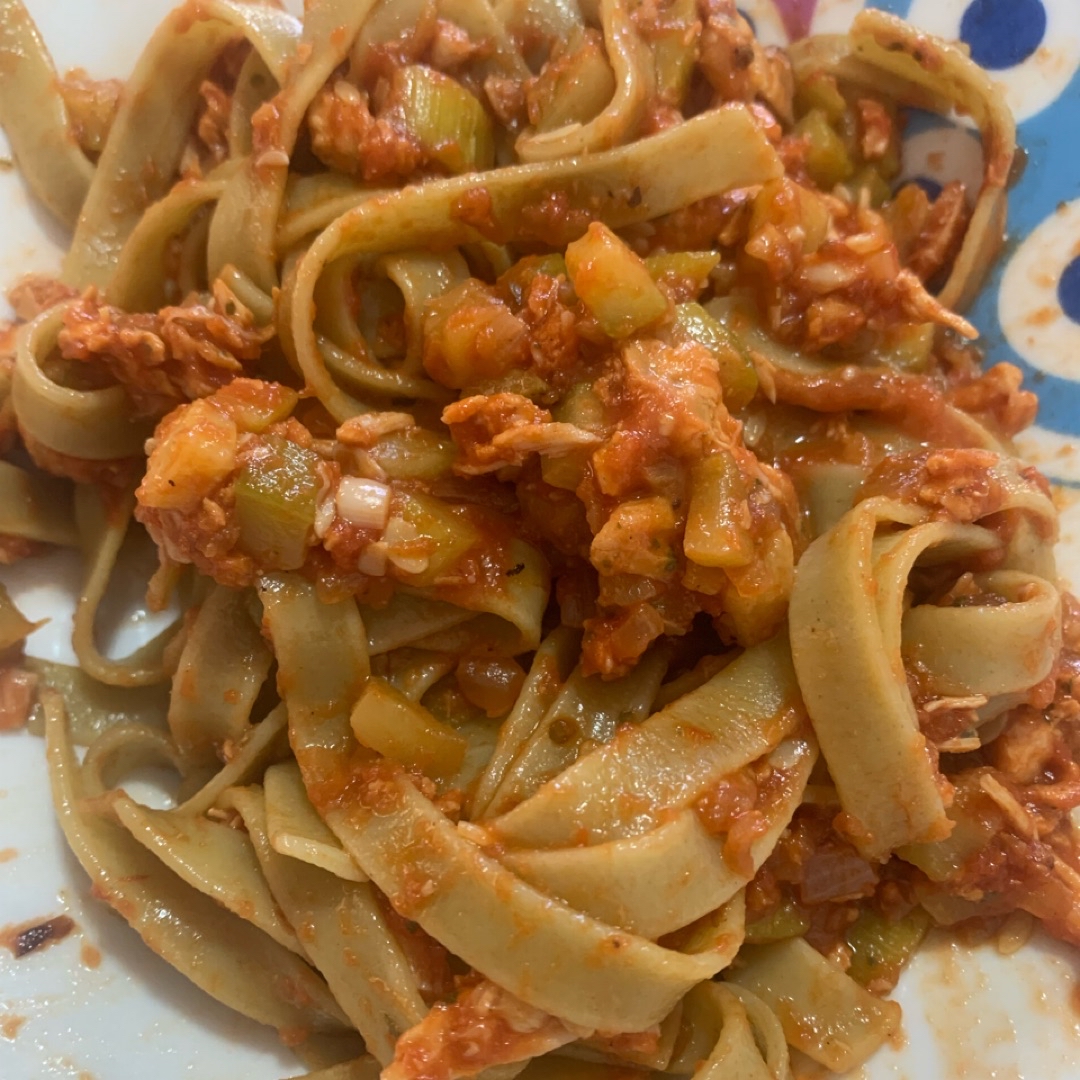 Tallarines con verduras 