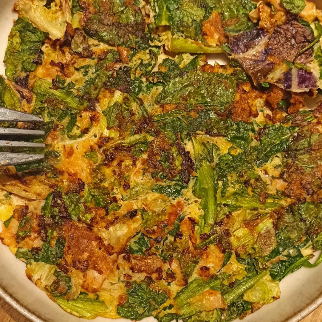 Tortilla de espinacas con pechuga de pavo Tortilla de espinacas con pechuga de pavo