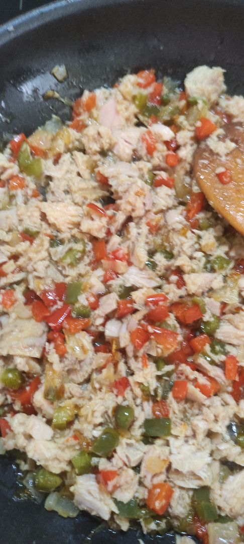 Pasta con verduras y atún Paso 3 Pasta con verduras y atún Paso 3