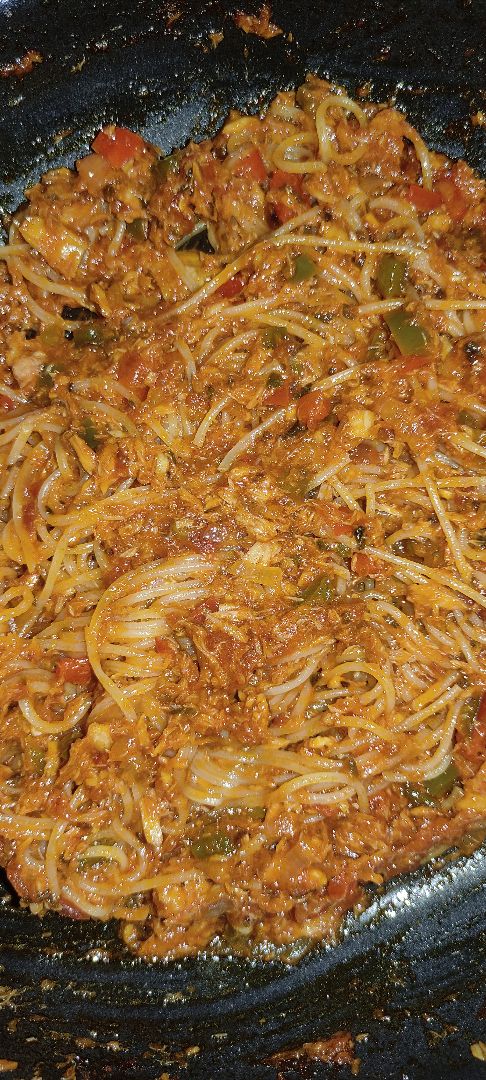 Pasta con verduras y atún Paso 7 Pasta con verduras y atún Paso 7