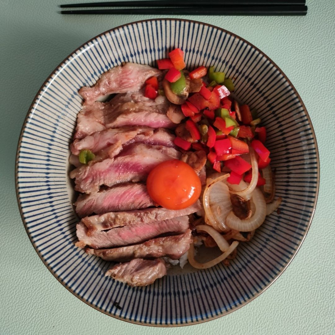 Donburi de secreto con verduritas Donburi de secreto con verduritas