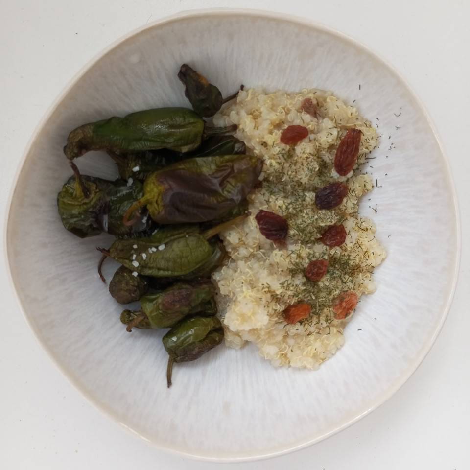 Pimiento de Padrón 🫑con quinoa al estilo oriental ⛩️ Pimiento de Padrón 🫑con quinoa al estilo oriental ⛩️