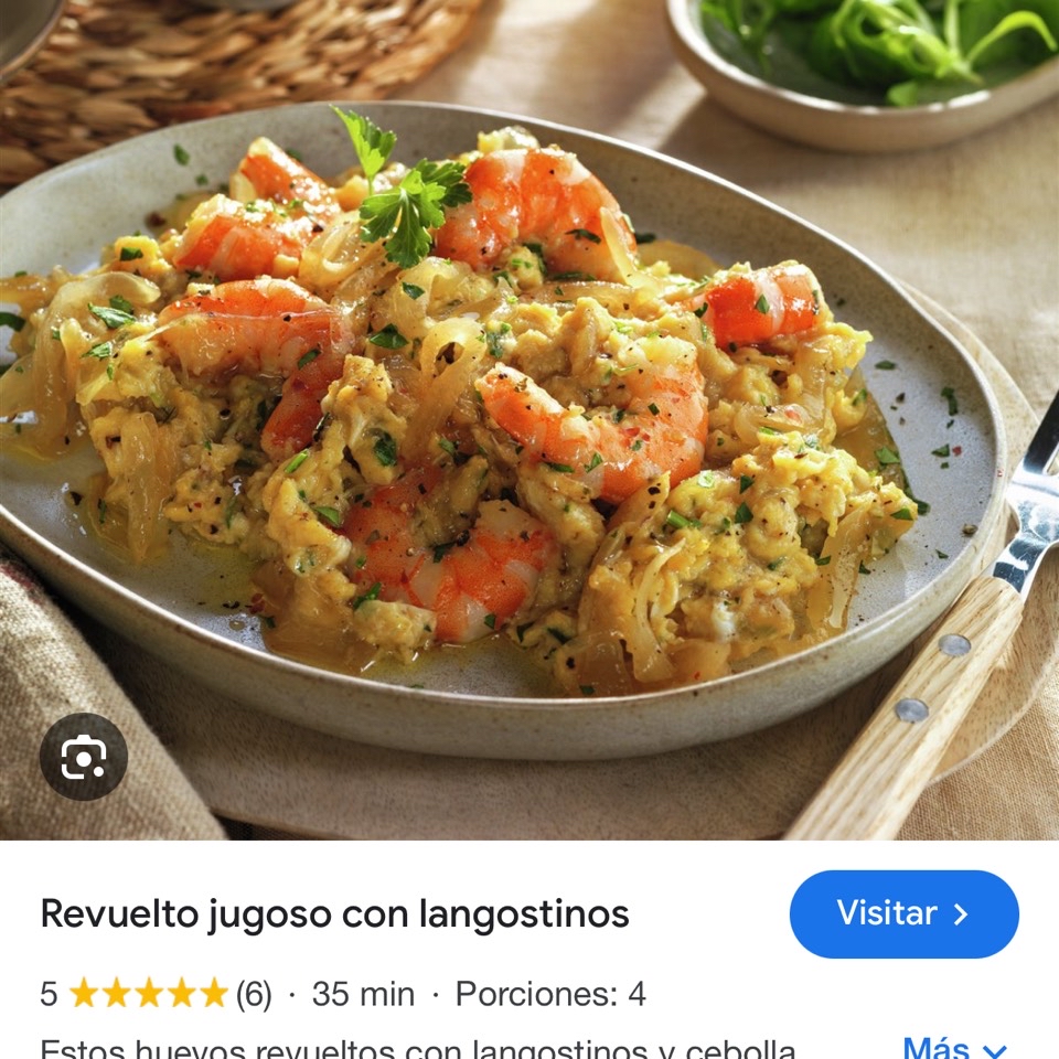 Revuelto de langostinos Revuelto de langostinos