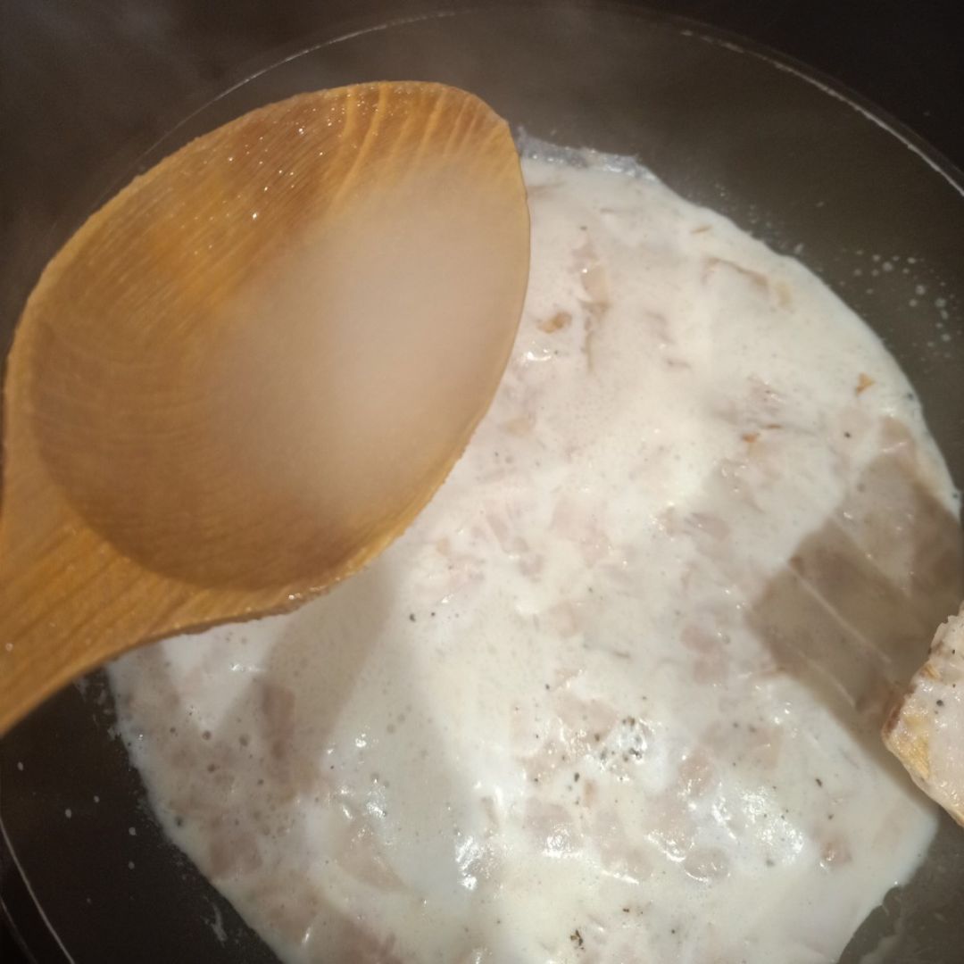 Gnoccis con falsa carbonara ⭐ Paso 4 Gnoccis con falsa carbonara ⭐ Paso 4
